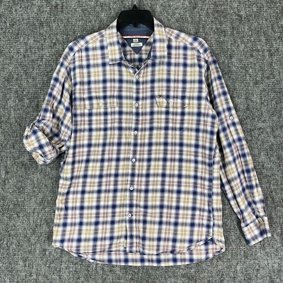 Tommy Hilfiger Shirt Mens Extra Large Button-Down Long-Sleeve Custom Fit‎ Plaid - Picture 2 of 14